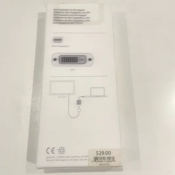 NWT Apple DisplayPort to DVI Adapter - Picture 2 of 4